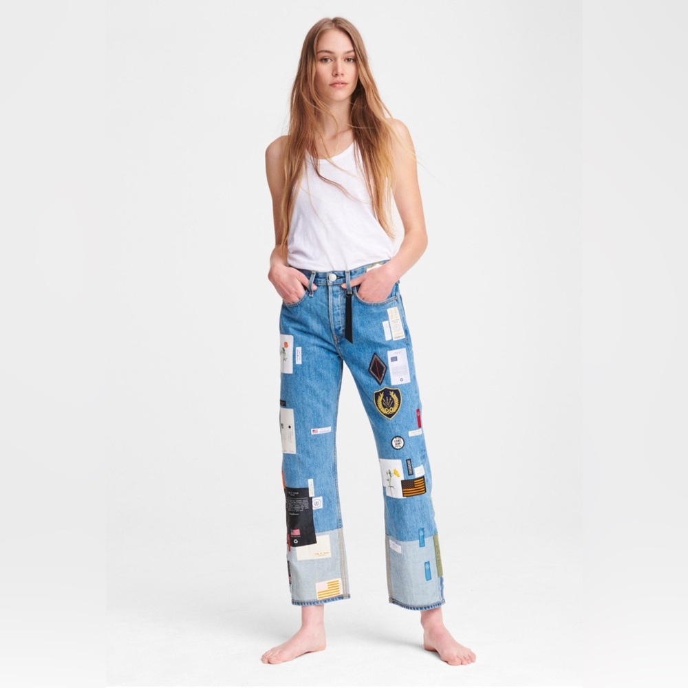 NWT rag & bone Patchwork Women’s Straight Jeans - Size 30